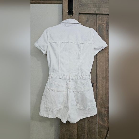 ZARA White Denim Playsuit Junpsuit Shorts. Size XS NWT - Picture 9 of 14